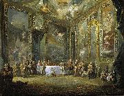 Luis Paret y alcazar Carlos III comiendo ante su corte USA oil painting artist